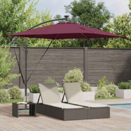 Berkfield Cantilever Banana Parasol Bordeaux Red 249 X 249 X 250 Cm - thumbnail 1