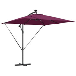 Berkfield Cantilever Banana Parasol Bordeaux Red 249 X 249 X 250 Cm - thumbnail 2