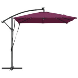 Berkfield Cantilever Banana Parasol Bordeaux Red 249 X 249 X 250 Cm - thumbnail 6