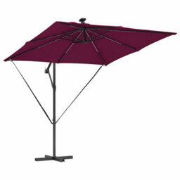 Berkfield Cantilever Banana Parasol Bordeaux Red 249 X 249 X 250 Cm - thumbnail 4