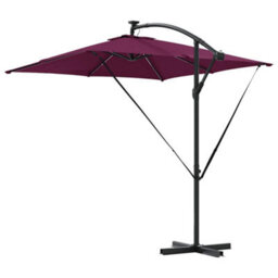 Berkfield Cantilever Banana Parasol Bordeaux Red 249 X 249 X 250 Cm - thumbnail 7