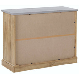 Beliani Sideboard Light Brown Oak 100 X 40 X 79 Cm 1 Door 2 Drawers - thumbnail 5