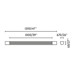 Luminosa Lighting Luminosa Kiva 120Cm Led Bathroom Wall Lamp Matt Black Ip44 18W 2700K - thumbnail 2