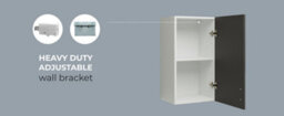 Jd Greta Kitchen Wall Unit 400mm Storage Cabinet With Doors And Shelf 40Cm - Dark Grey Matt - thumbnail 4