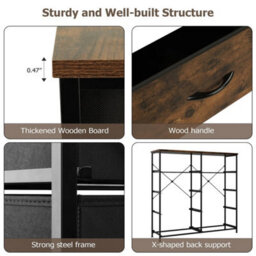 Chest Of Drawers 10 Drawer Dresser Bedroom Bedside Storage Organizer Unit - thumbnail 6