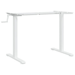 Berkfield Elegant Standing Desk Frame White (94-135)X60X(70-114) Cm Steel