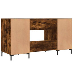 Berkfield Desk Smoked Oak 140X50X75 Cm Engineered Wood - thumbnail 8