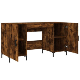 Berkfield Desk Smoked Oak 140X50X75 Cm Engineered Wood - thumbnail 5