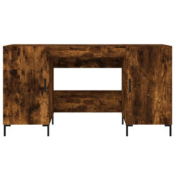 Berkfield Desk Smoked Oak 140X50X75 Cm Engineered Wood - thumbnail 6