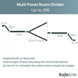 Safetots Wooden Multi Panel Room Divider, Up To 296Cm, Natural Wood, 76Cm Tall, Flexible Room Divider For Baby And Toddler - thumbnail 3