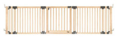 Safetots Wooden Multi Panel Room Divider, Up To 296Cm, Natural Wood, 76Cm Tall, Flexible Room Divider For Baby And Toddler