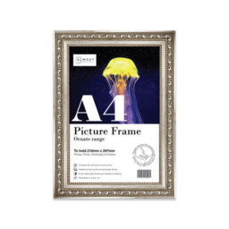 A4 Silver Ornate Picture Frame (29.7 X 21Cm) Poster, Photo, Artwork, Gallery Wall Or Print - thumbnail 1