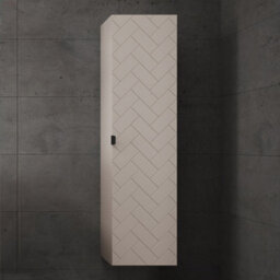 Heze Furniture Trend Herringbone Pattern Door Tall Bathroom Cabinet - Cashmere