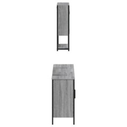 Berkfield 3 Piece Bathroom Furniture Set Grey Sonoma Engineered Wood - thumbnail 7