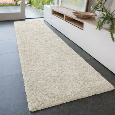 Aspire Homeware Non-Slip Cream Shaggy Rug Soft Fluffy Washable, Medium Hallways Runner, (L)150Cm X (W)80Cm - image 1