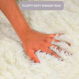 Aspire Homeware Non-Slip Cream Shaggy Rug Soft Fluffy Washable, Medium Hallways Runner, (L)150Cm X (W)80Cm - thumbnail 3