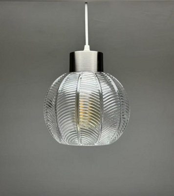 K Living Leaf Design In A Clear Glass Light Pendant - image 1