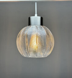 K Living Leaf Design In A Clear Glass Light Pendant - thumbnail 3