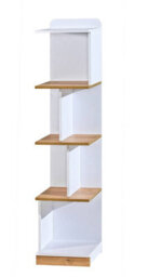 Arte Lorento L15 Bookcase 35Cm - Sleek And Modern, White Matt & Oak Nash, H1545mm W350mm D380mm - thumbnail 1