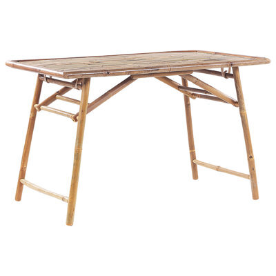 Beliani Garden Dining Table Molise 120 Cm 69 Cm Bamboo Light Brown - image 1