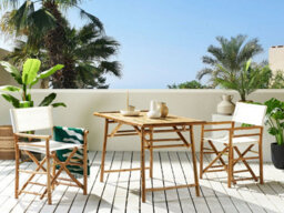 Beliani Garden Dining Table Molise 120 Cm 69 Cm Bamboo Light Brown - thumbnail 2