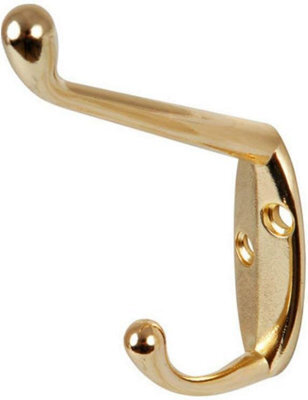 Dzina™ Hat And Coat Hooks Brass Plated Pack Of 4