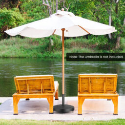 Costway Patio 23Kg 52Cm Round Resin Umbrella Base W/wheels Handles Table Market Stand - thumbnail 4
