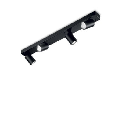 Ideal Lux Rudy Indoor 4 Lights Ceiling Spotlight Lamp Black, Gu10