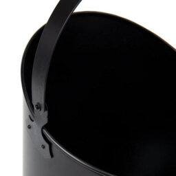 Fireside Round Coal And Ash Bucket Black Metal Scuttle 28 Cm With Carry Handle - thumbnail 8