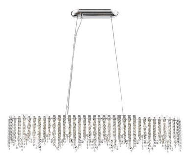 Luminosa Lighting Luminosa Belize 10 Light Oblong Chrome Crystal Bar Pendant Ceiling Light