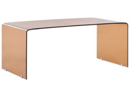 Wyld and Coco Modena Glass Coffee Table In Brown Semi-Transparent Tempered Glass 100 X 50 Cm - thumbnail 3