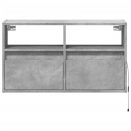 Berkfield Tv Wall Cabinet With Led Lights Concrete Grey 80X31X45 Cm - thumbnail 6