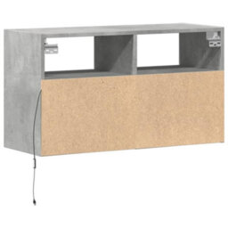 Berkfield Tv Wall Cabinet With Led Lights Concrete Grey 80X31X45 Cm - thumbnail 8
