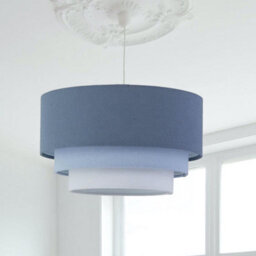 First Choice Lighting Set Of 2 Gabi Blue Ombre Linen 3 Tier Ceiling Light Shades - thumbnail 9