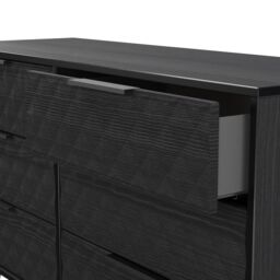 Anzio Matt Black Ash 6 Drawer Chest (H)737mm (W)1130mm (D)395mm - thumbnail 5