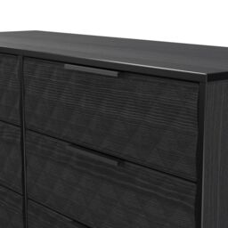 Anzio Matt Black Ash 6 Drawer Chest (H)737mm (W)1130mm (D)395mm - thumbnail 6