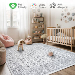 Homeart Traditional Area Rug , Super Soft & Sustainable Woven Neutral Carpet Durable Indoor Rug Weave Grey 160X230 - thumbnail 5