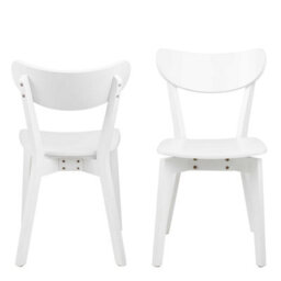 Wyld Haus Set Of 2 Saffron White Wooden Dining Chairs, Scandinavian Modern - thumbnail 4
