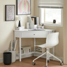 Sobuy Fwt31-W, Corner Desk, Triangle Computer Desk, Home Office Desk Workstation,white,w76Xd76Xh76.5 - thumbnail 2