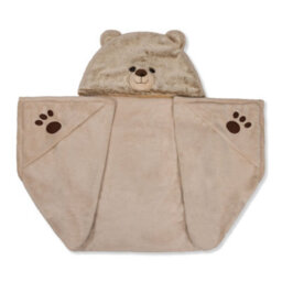 Noxxiez Kids Animal Hooded Blanket - Teddy Bear - thumbnail 1