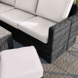 Primrose Living Luxury Rattan Iris 5 Seater Garden Furniture Sofa Set With Open Coffee Table In Stone - thumbnail 4