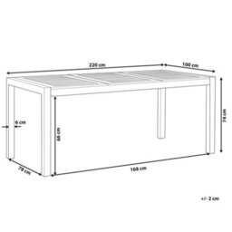 Beliani Garden Dining Table Grosseto 220 Cm 100 Cm Eucalyptus Wood Brown - thumbnail 3