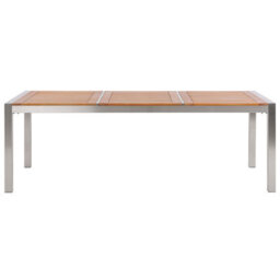 Beliani Garden Dining Table Grosseto 220 Cm 100 Cm Eucalyptus Wood Brown - thumbnail 4