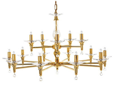 Luminosa Lighting Luminosa San Marino Gold 15 Arm Chandelier