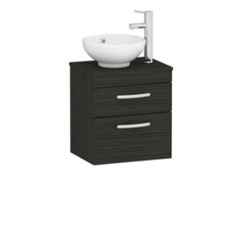 Royal Bathrooms 500mm Wall Hung Vanity Unit 2 Drawer Hale Black & Breeze Countertop Basin - thumbnail 4