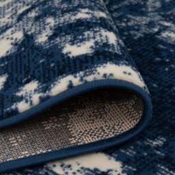 Loomed Navy Blue White Distressed Abstract Living Room Rug 120X170Cm - thumbnail 4
