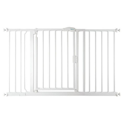 Safetots Pressure Fit Self Closing Stair Gate, 132.6Cm - 139.6Cm, White, Auto Closing Baby Gate, Safety Barrier - image 1
