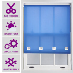 Furnished Daylight Roller Blind With Big Square Eyelets Free Cut Service - Blue (W)210Cm X (L)210Cm - thumbnail 1