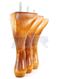 L&F Queen Anne Wooden Legs 150mm High Set Of 4 Medium Oak Wash Replacement Furniture Feet Chairs Sofas Footstools M8 (8mm) - thumbnail 6