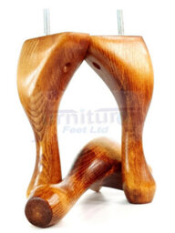 L&F Queen Anne Wooden Legs 150mm High Set Of 4 Medium Oak Wash Replacement Furniture Feet Chairs Sofas Footstools M8 (8mm) - thumbnail 4